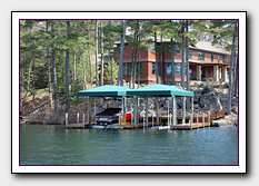 Another Custom Boat House Awning or Dock Canopy made and installed by Image Awnings