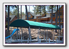 Another Custom Boat House Awning or Dock Canopy made and installed by Image Awnings