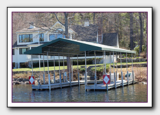 Another Custom Boat House Awning or Dock Canopy made and installed by Image Awnings