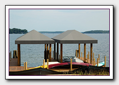 Another Custom Boat House Awning or Dock Canopy made and installed by Image Awnings