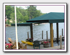 Another Custom Boat House Awning or Dock Canopy made and installed by Image Awnings